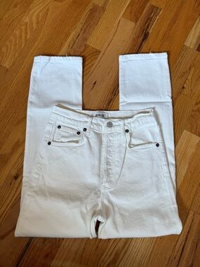 Agolde Women's White High-Rise Jeans straight leg